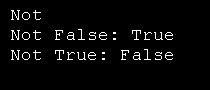 Truth table for Not