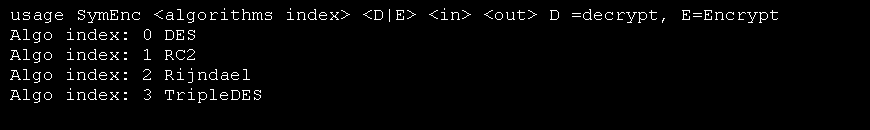Use DES, RC2, Rijndael, TripleDES to decrypt and Encrypt files