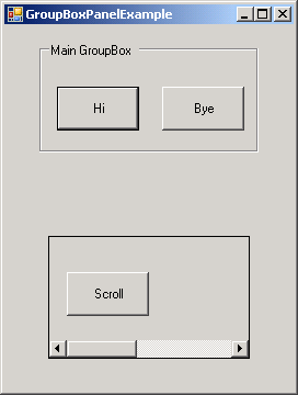 Using GroupBoxes and Panels to hold buttons