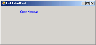 Using LinkLabels to create hyperlinks: Open Notepad