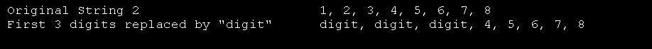 Using Regex method Replace:First 3 digits replaced