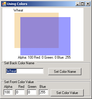 Using different colors in Visual Basic