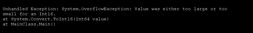 Value convert: 32 to 16 and 16 to 32 (throw Exception)