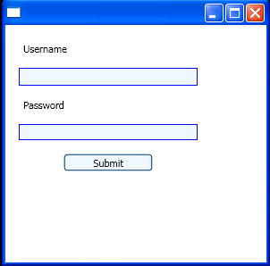 A simple user-login XAML page