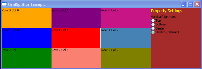 Define a GridSplitter and Vertical Alignment Changed