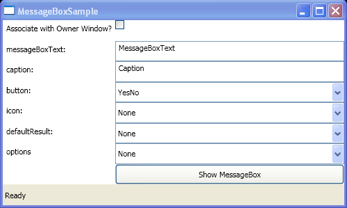 Display a message box and get the message box return value.