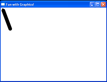 Draws a diagonal line from (10,10) to (40,50)