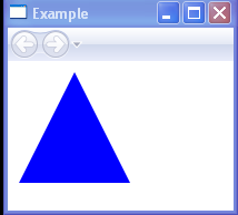 Draws a triangle with a blue interior