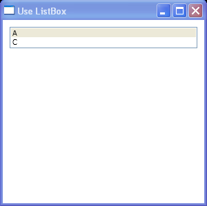 Set selected index for ListBox