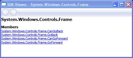 System.Windows.Controls.Frame.CanGoBack, GoBack, CanGoForward, GoForward