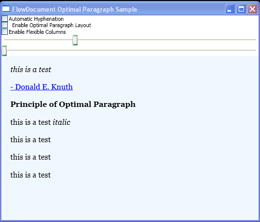 Toggle Hyphenation, Optimal Paragraph, and Column Flex