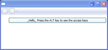 Using the access text escape. Use two underline characters if you want an underline to appear in your text.