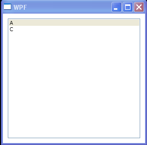 Without specifying a DataTemplate, the ListBox displays a list of names.