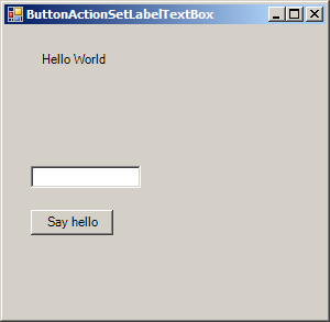 Set Label text in a button click event