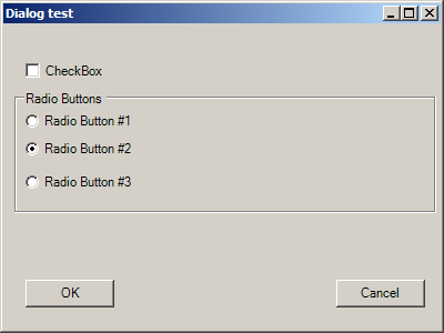 Create a custom dialog with radio button group