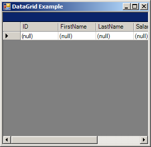 Load data from a select statement to DataGrid