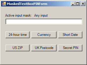 Set the input mask to that of a secret PIN
