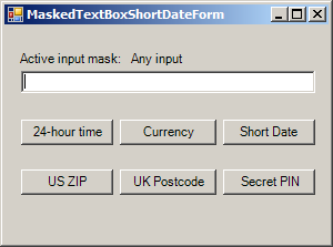 Set the input mask to that of a short date