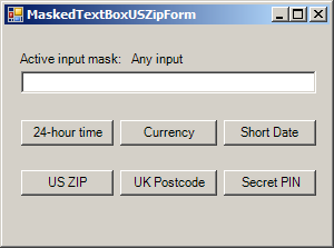 Set the input mask to that of a US ZIP code