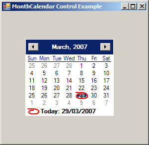 Put MonthCalendar On a Form