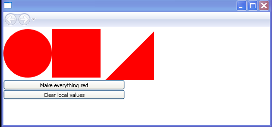 Clear locally set values and restore the default values of dependency properties