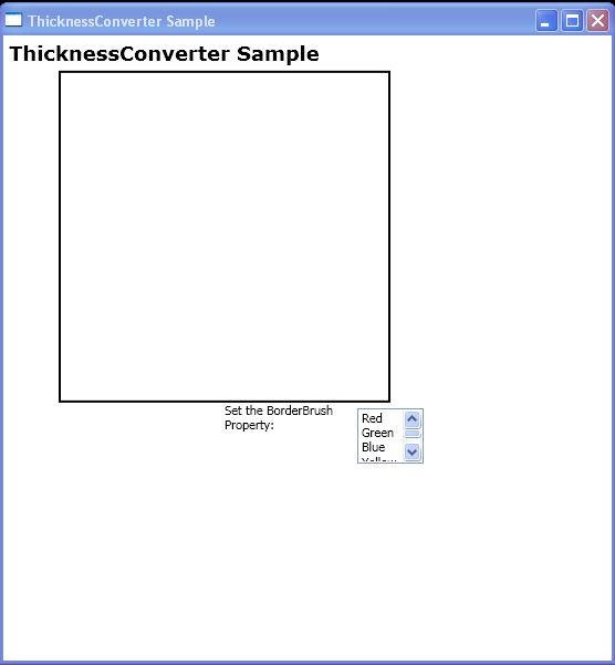 WPF Convert Contents Of A List Box Item To An Instance Of Thickness By Using The Brush Converter