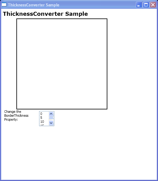 Convert contents of a ListBoxItem to an instance of Thickness by using the ThicknessConverter
