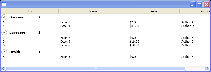 WPF Create A List View Control That Implements A Grid View View Mode Displays Content In Groups