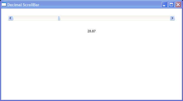 WPF Decimal Scroll Bar Window With Extending I Value Converter