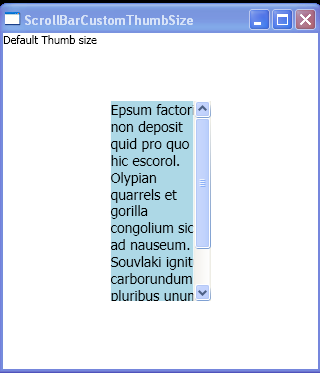 WPF Default Thumb Style