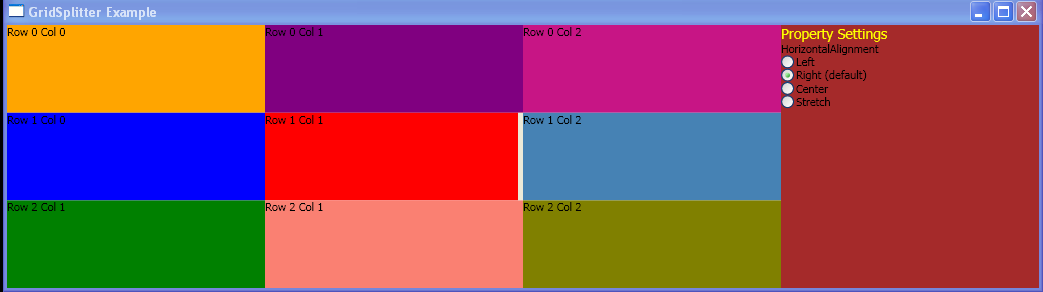 WPF Define A Grid Splitter And Horizontal Alignment Changed