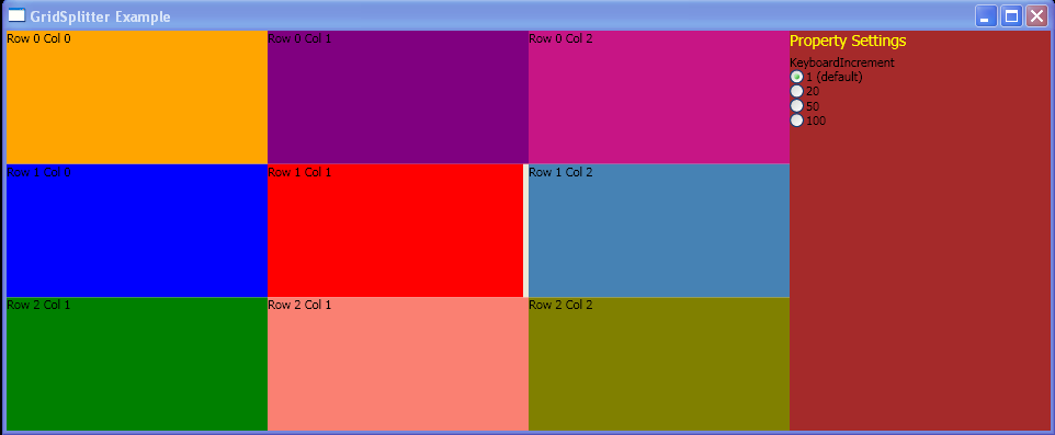 WPF Define A Grid Splitter And Keyboard Increment