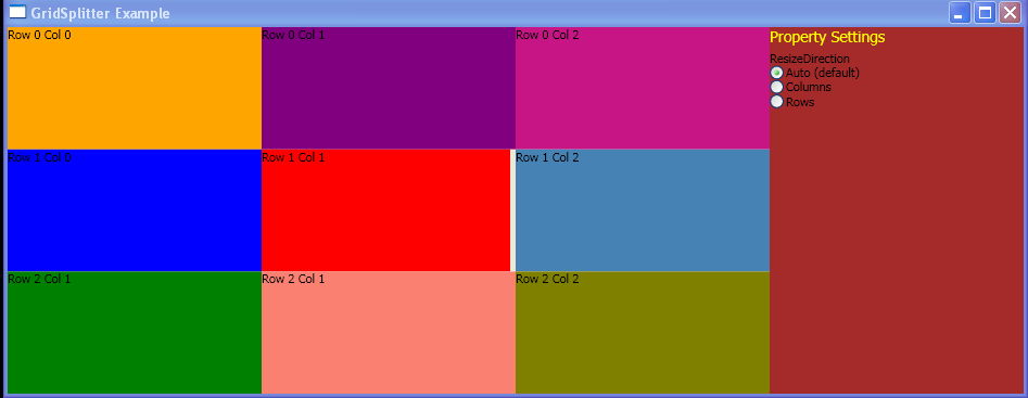 WPF Define A Grid Splitter And Resize Direction Changed