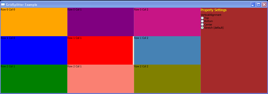 Define a GridSplitter and Vertical Alignment Changed