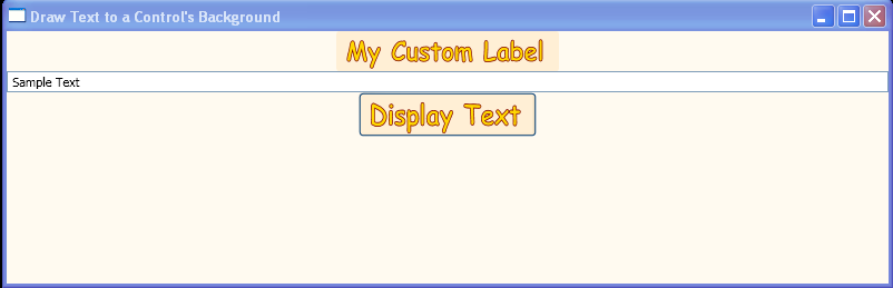 Draw text to the background of a control by accessing the control's DrawingContext.