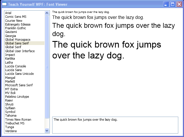 WPF Font Viewer