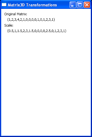 WPF Matrix3 D Scale Prepend