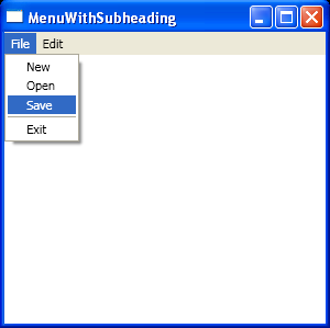 Menu With Sub heading