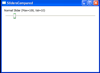 WPF Normal Slider Max100 Val10