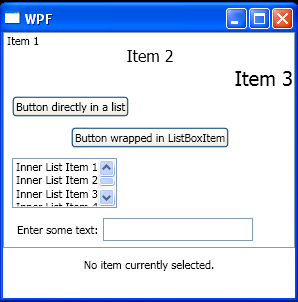 Set text to TextBlock for selected list item