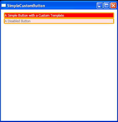 simple black and white borders. WPF Simple Custom Button