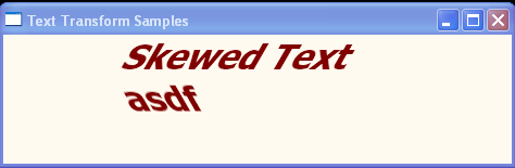 WPF Skew The Text Using A Skew Transform