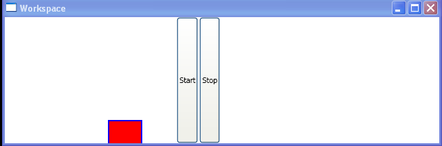 The X and Y properties of this TranslateTransform are each animated from -50 to 50