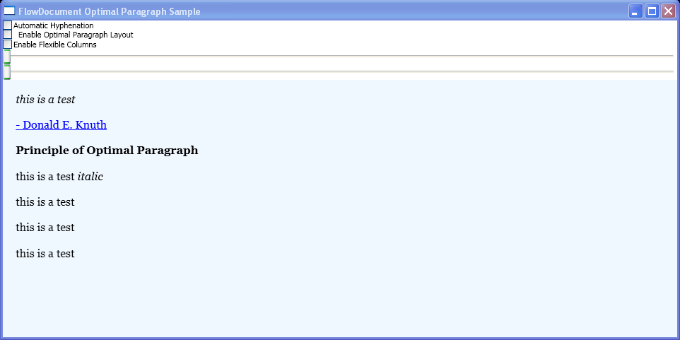 WPF Toggle Hyphenation Optimal Paragraph And Column Flex
