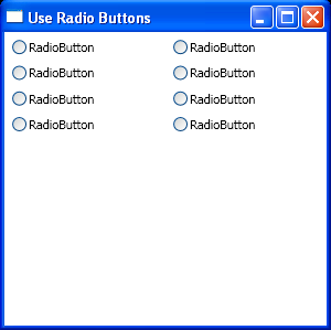 WPF Use Stack Panel To Hold Radio Buttons