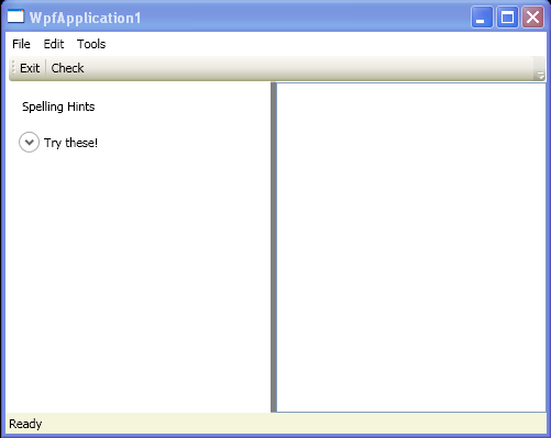 WPF Window With Menu Tool Bar Status Bar