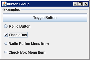Using ButtonGroup to group buttons