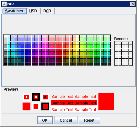 Uses a change listener on the selection model of a color chooser to learn when the user changes the current color.