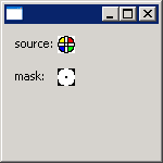 Create a color cursor from a source and a mask