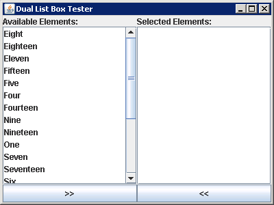 Dual List Box Sample